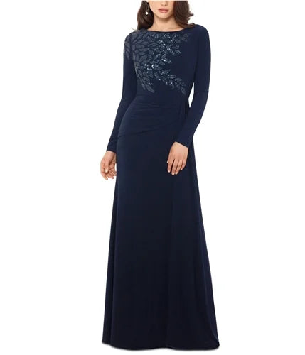 princess polly baby blue dress Xscape Sequin Lace Off The Shoulder Cocktail Dress - Navy/ Navy