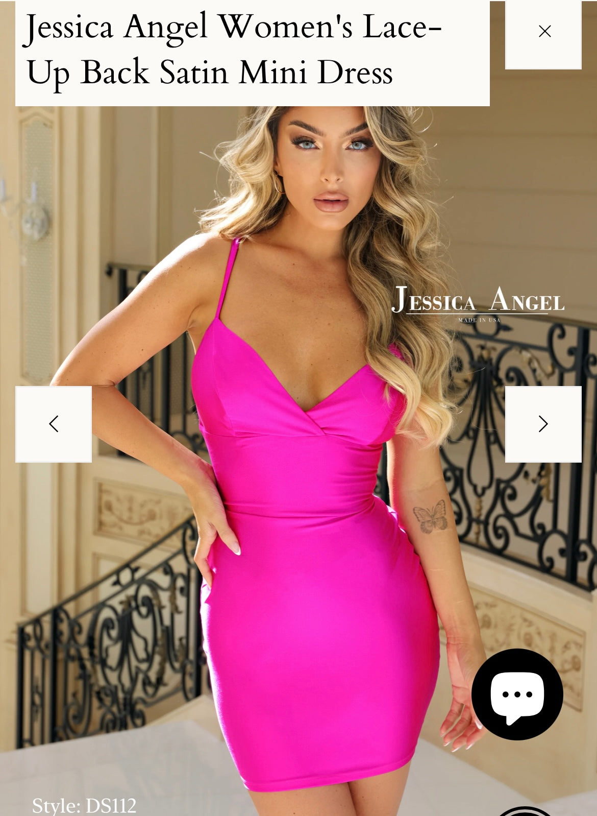 Jessica Angel JA DS112 Lace-Up Back Satin Mini Dress – Promise Dress  Boutique