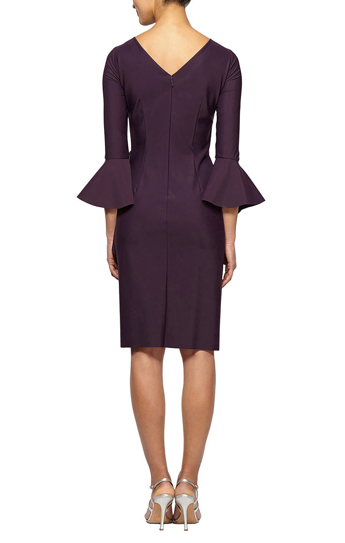 green emerald velvet dress Alex Evenings Women's Short Stretch Scuba Crepe Dress - Black