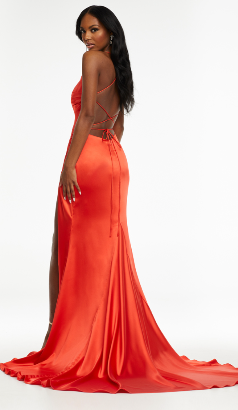 open lace back dress Ashley Lauren